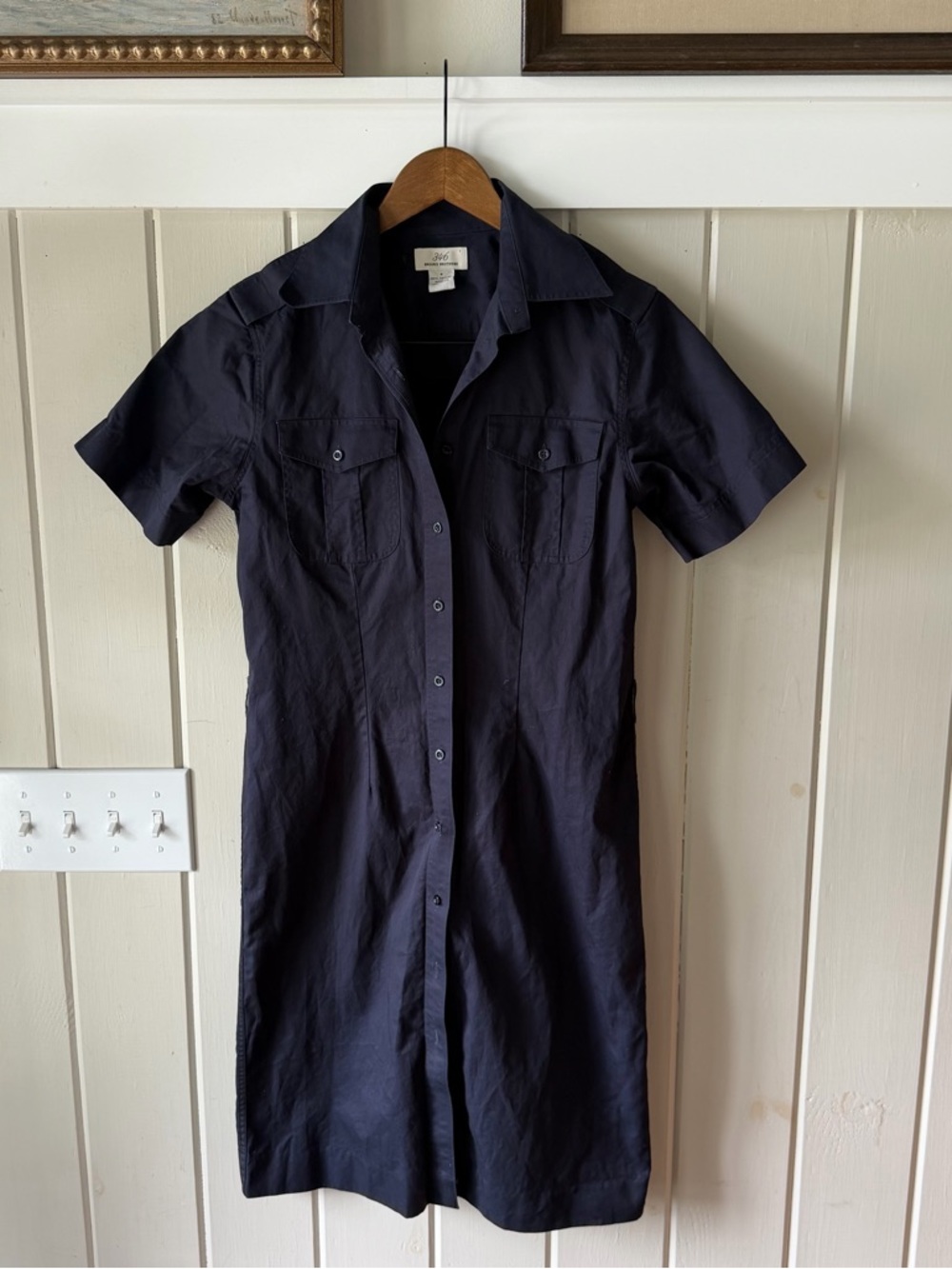 NWOT Women’s Brooks Brothers Navy Button-Front Collared Midi Dress, Size 4
